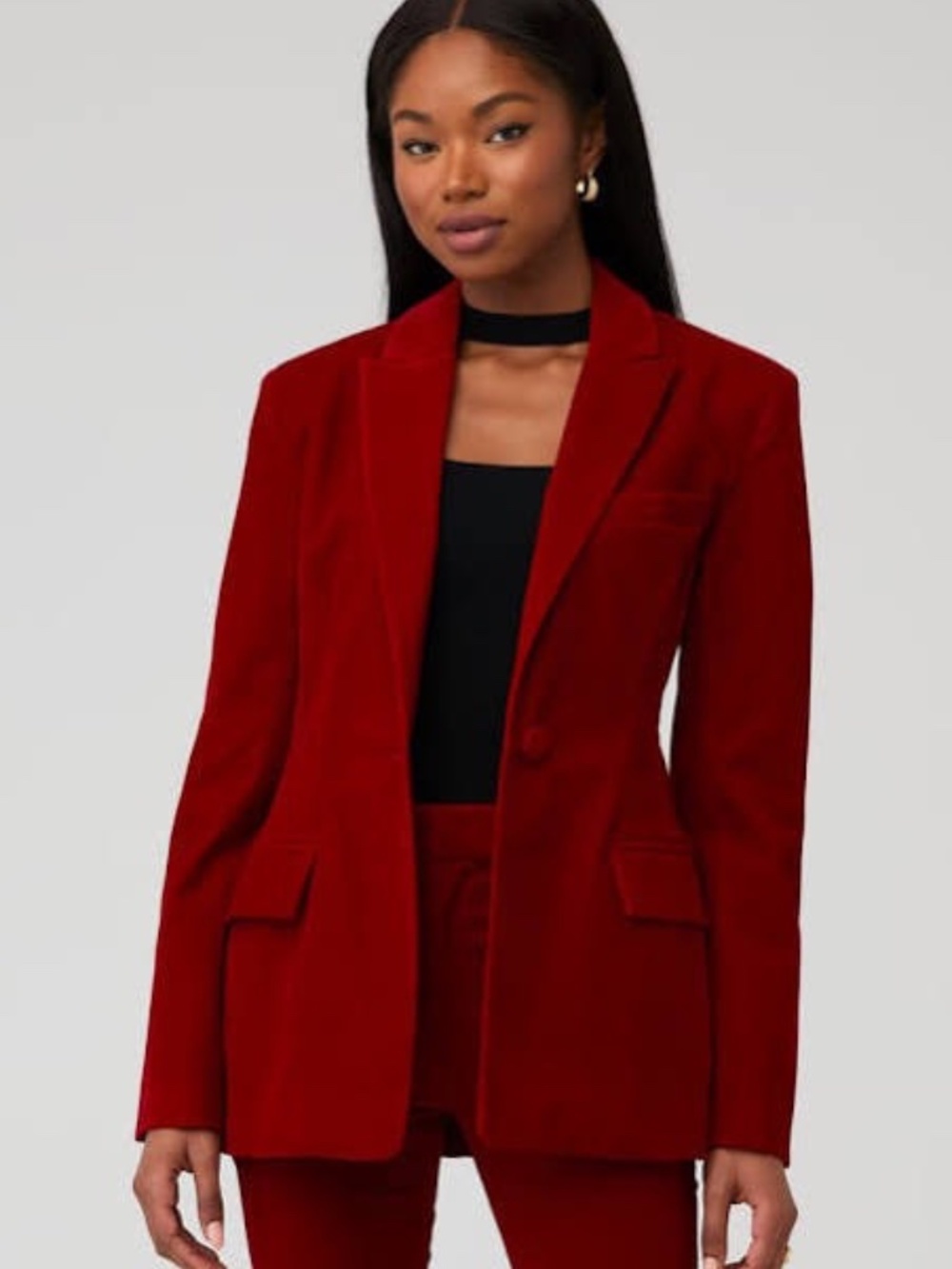 Blazer Steve Madden Red Velvet Harlow Glam Size L